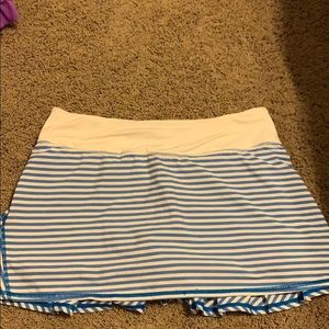 Blue and white striped lululemon skirt